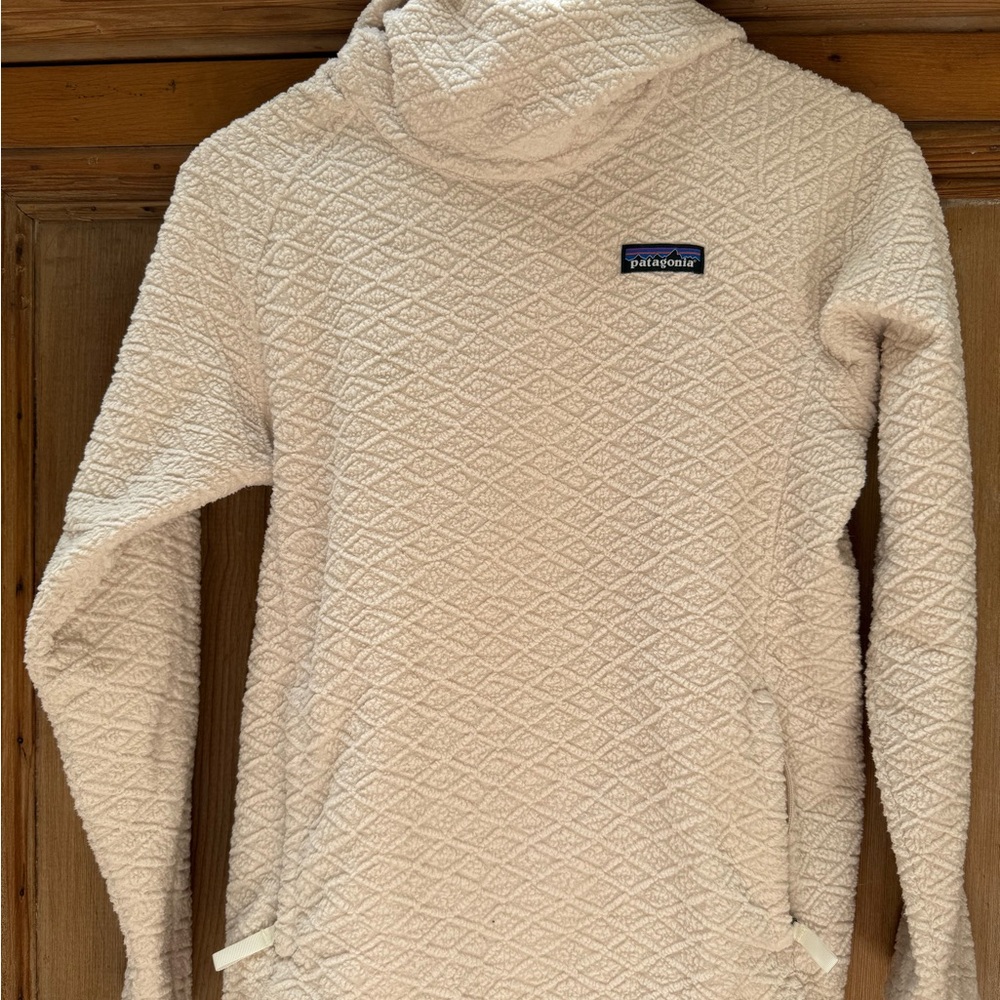 Patagonia Cream Cowl Turtleneck Sweater Textured Knit